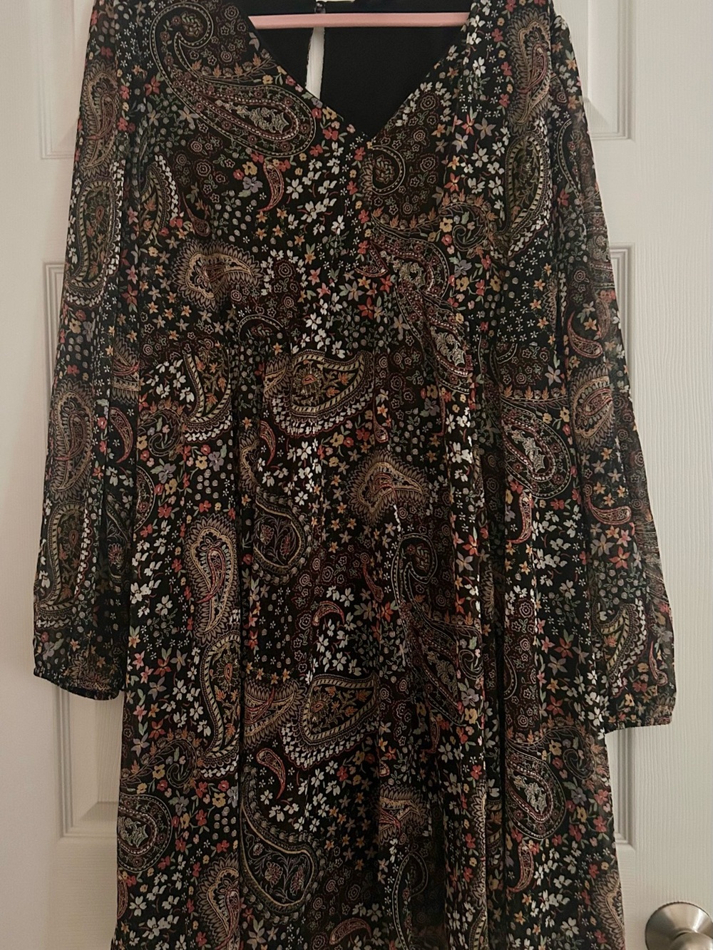 torrid Black Paisley & Floral Long Sleeve Dress